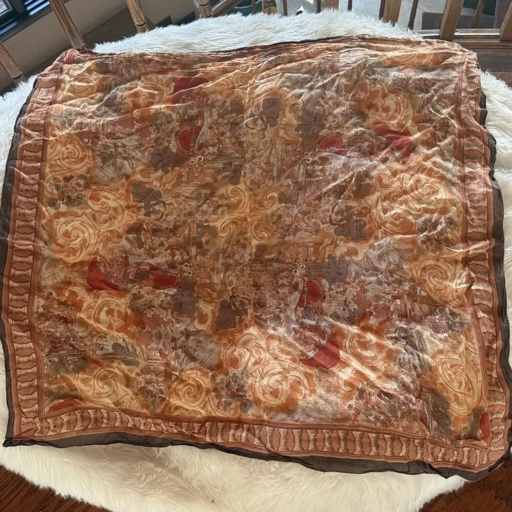 Neutral printed scarf - Picture 4 of 6